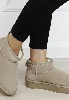 Ghete kaki deschis din piele naturala NN604 116 imagine