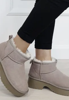 Ghete kaki deschis din piele naturala W5878 114 imagine