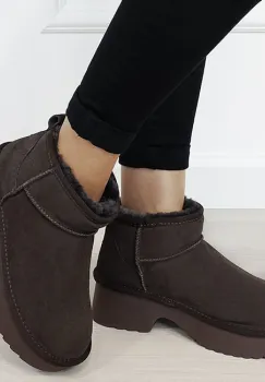 Ghete maro cafeniu din piele naturala W5878 114 imagine