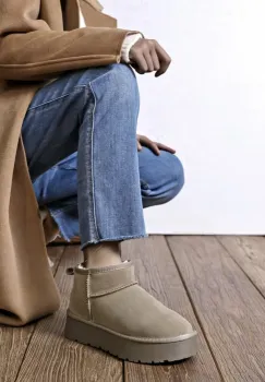 Ghete maro taupe din piele naturala JB1924 118 imagine