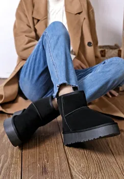 Ghete negre din piele naturala JB1925 117 imagine