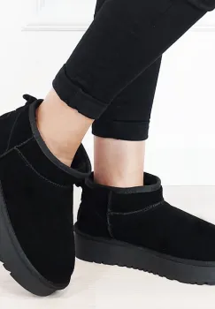 Ghete negre din piele naturala NN604 116 imagine