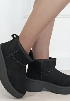 Ghete negre imblanite cu talpa groasa LT33-49 113 imagine