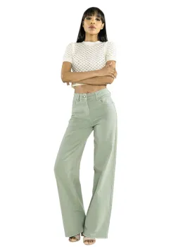 Pantaloni verzi Evazati Nina Carter J251-22 M9 imagine