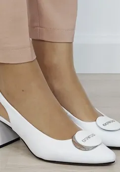 Pantofi albi eleganti din piele naturala BY6887-6 03 imagine