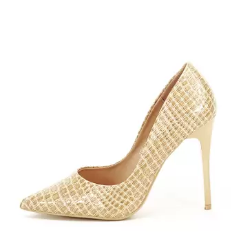 Pantofi bej cu imprimeu Alice imagine