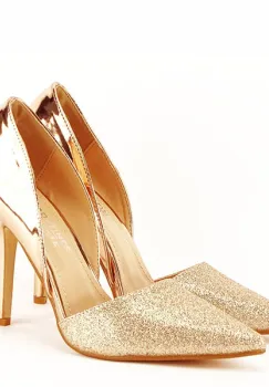 PANTOFI CHAMPAGNE DECUPATI MEGAN 04 imagine
