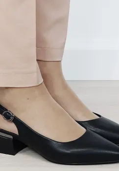 Pantofi negri comozi din piele naturala BY6889-1 02 imagine