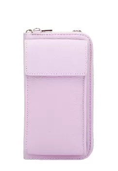 Portofel si port telefon din piele naturala 8971 07 Mov deschis imagine