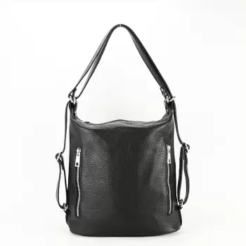 Rucsac din piele naturala 2 in 1 negru Lucia 121 imagine