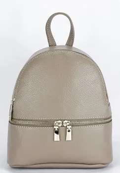 Rucsac mic din piele naturala bej taupe Ana 122 imagine