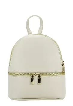 Rucsac mic din piele naturala crem Ana 122 imagine