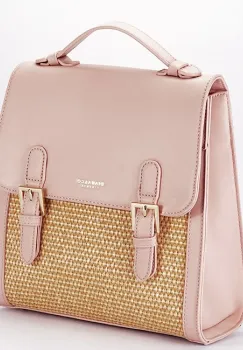 Rucsac roz deschis cu model impletit DHJ727-3 18 imagine