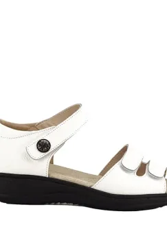 Sandale albe din piele naturala Agata 127 imagine