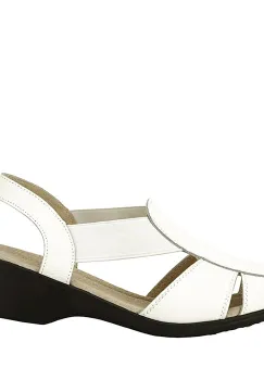 Sandale albe din piele naturala Codruta 127 imagine