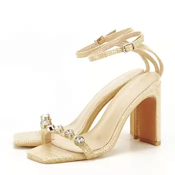 Sandale bej cu imprimeu Lola imagine