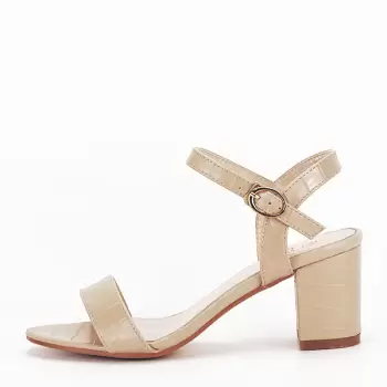 Sandale bej cu imprimeu Violeta imagine