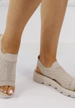 Sandale bej din material textil DBS9390 M12 imagine