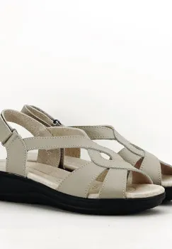 Sandale gri din piele naturala Mabel 127 imagine