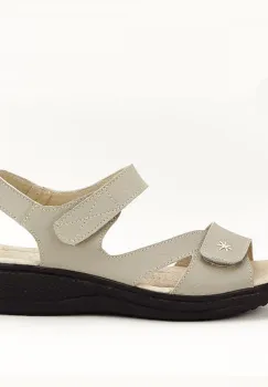 Sandale gri din piele naturala Sara 129 imagine