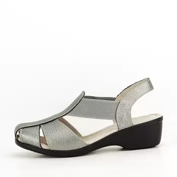 Sandale gri metalizat din piele naturala Codruta imagine