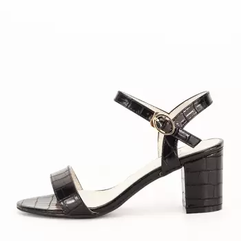 Sandale negre cu imprimeu Violeta imagine