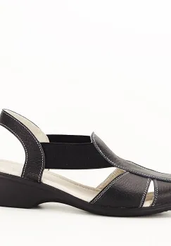 Sandale negre din piele naturala Codruta M5 imagine