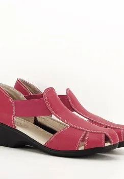 Sandale rosii din piele naturala Calypso 127 imagine