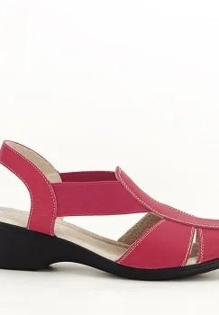 Sandale rosii din piele naturala Codruta 127 imagine