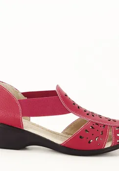 Sandale rosii din piele naturala Ozana M5 imagine