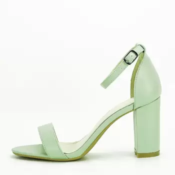 Sandale verzi cu toc gros Ingrid 131 imagine