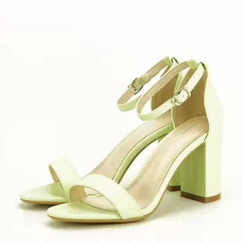 Sandale verzi cu toc gros Ingrid 2 imagine