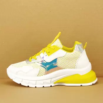 Sneakers albi cu galben Taylor imagine