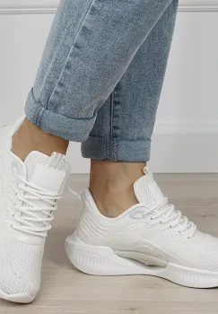 Sneakers albi cu talpa groasa tip platforma 7560 M4 imagine