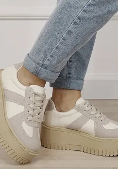 Sneakers bej cu platforma 8979 M3 imagine
