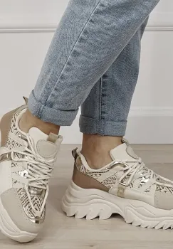 Sneakers bej cu talpa groasa DKB9201 M4 imagine