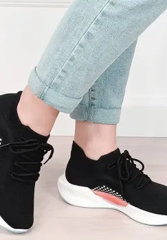 Sneakers negri tip soseta cu platforma 7561 M4 imagine