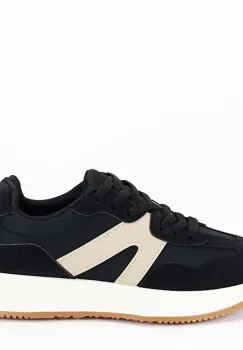 Sneakers negrii cu talpa groasa 8917 M2 imagine