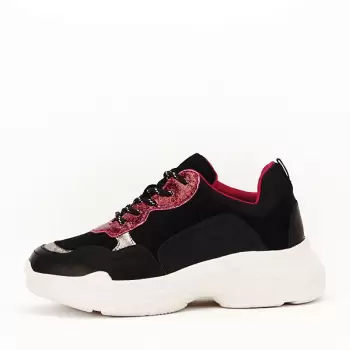 Sneakers negru cu rosu Gabriela imagine