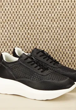 Sneakers piele naturala Aniela negru M5 imagine