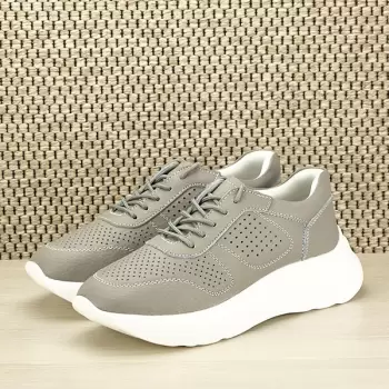 Sneakers piele naturala Veronica gri imagine