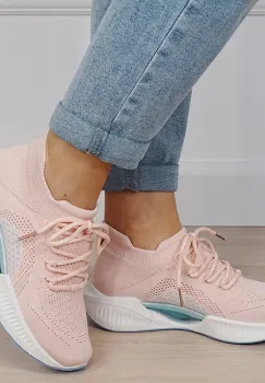 Sneakers roz tip soseta cu platforma 7561 M4 imagine