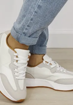 Sneakersi albi din piele naturala DCX1605 M3 imagine