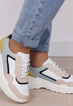 Sneakersi bej din piele naturala 5092 M2 imagine