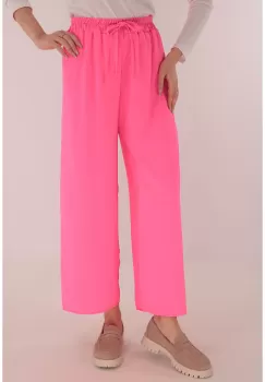 Pantaloni lejeri roz cu elastic in talie imagine