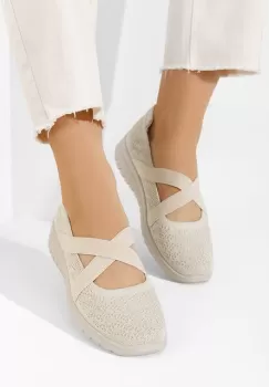 Balerini cu barete Vanora bej imagine