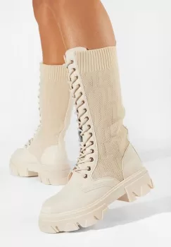 Bocanci inalti dama bej Dorine imagine