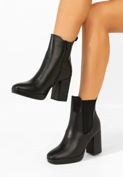 Botine chelsea dama Acselia negre imagine