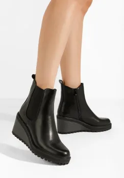 Botine cu platforma Aleisa negre imagine