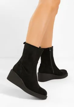 Botine cu platforma Lysara negre imagine